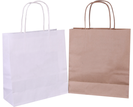 Plain stock paper carrier bags